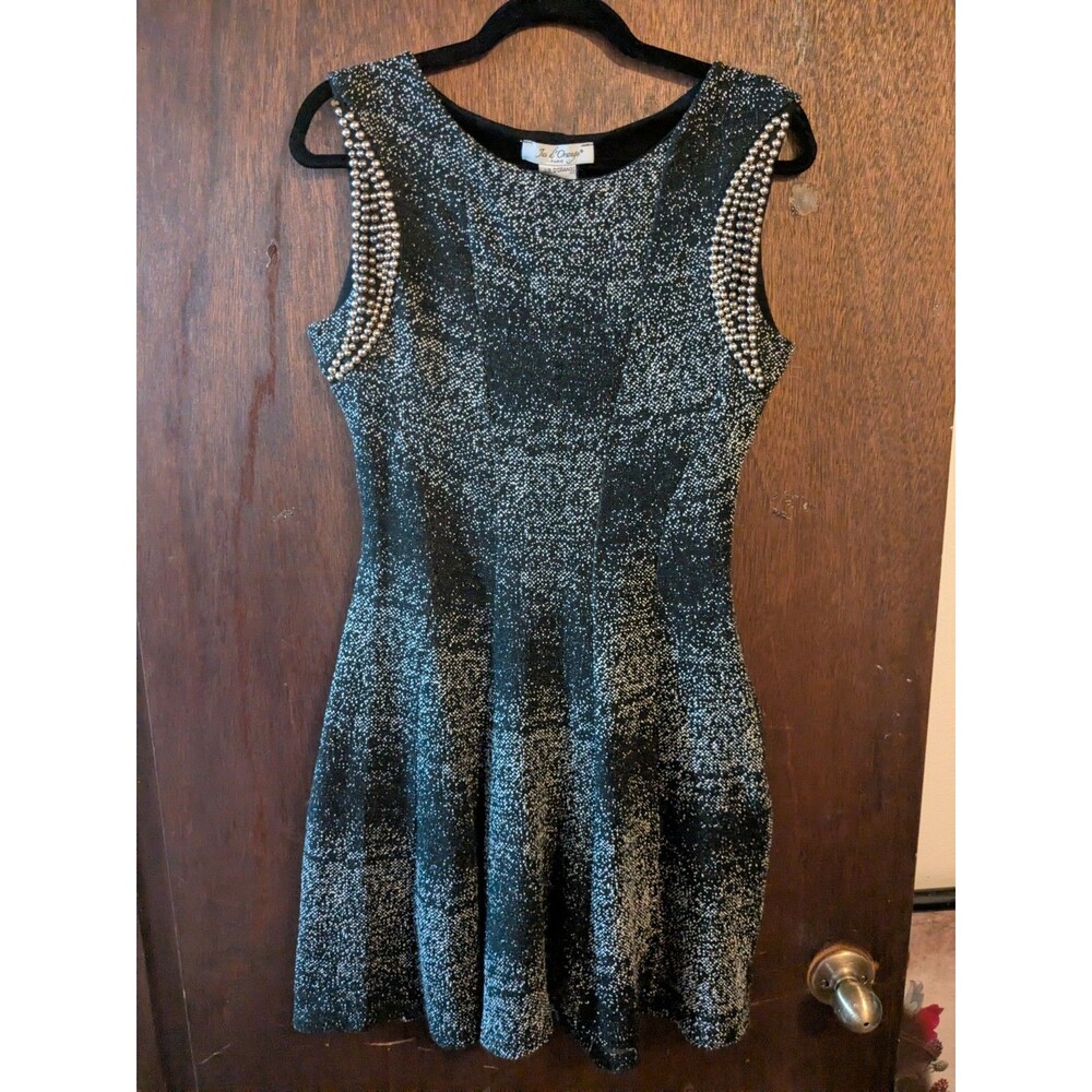 Jus D'Orange Paris S/M Fit & Flare Salt & Pepper Dress